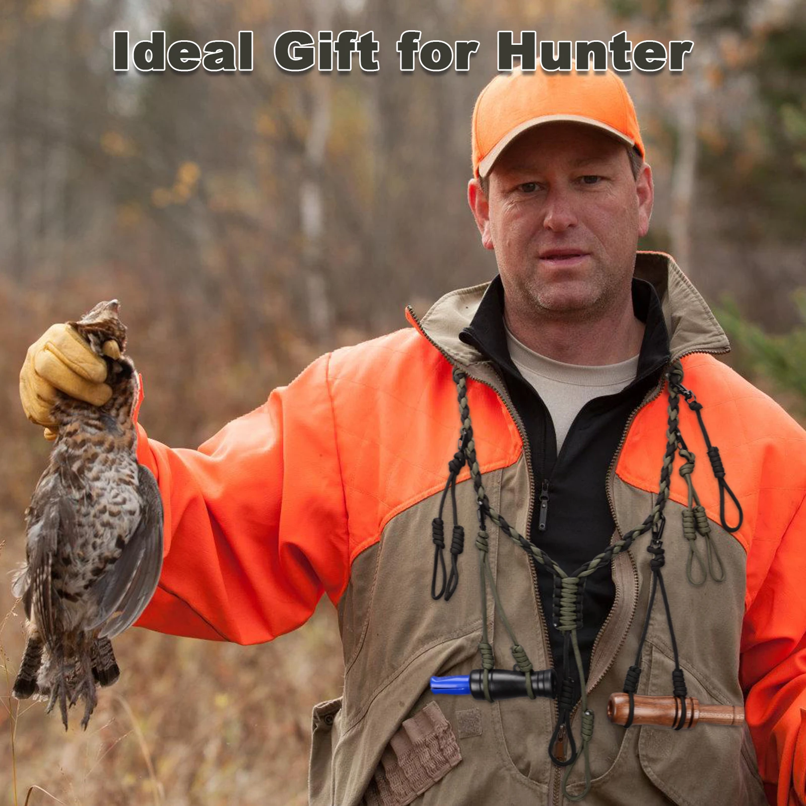 Фото Ideagle Duck Call Lanyard, аксессуары для охоты на утки с удобной шеей, вмещает 11 вызовов, 2 бесплатных брелока №5