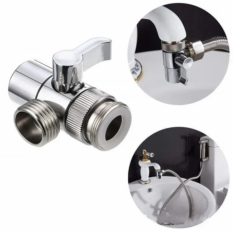 Description Picture 6 of itemZinc Alloy Switch Faucet Adapter Kitchen Sink Splitter Diverter Valve Water Tap Connector Toilet Bidet Shower Kichen Accessories
