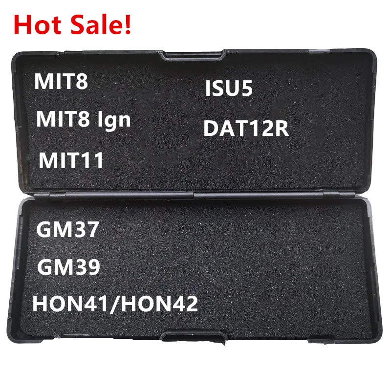 Hot Lishi 2 in 1 2in1 Tool MIT8 Ign MIT11 GM37 GM39 HON41 HON42 ISU5 DAT12R locksmith tool for car key