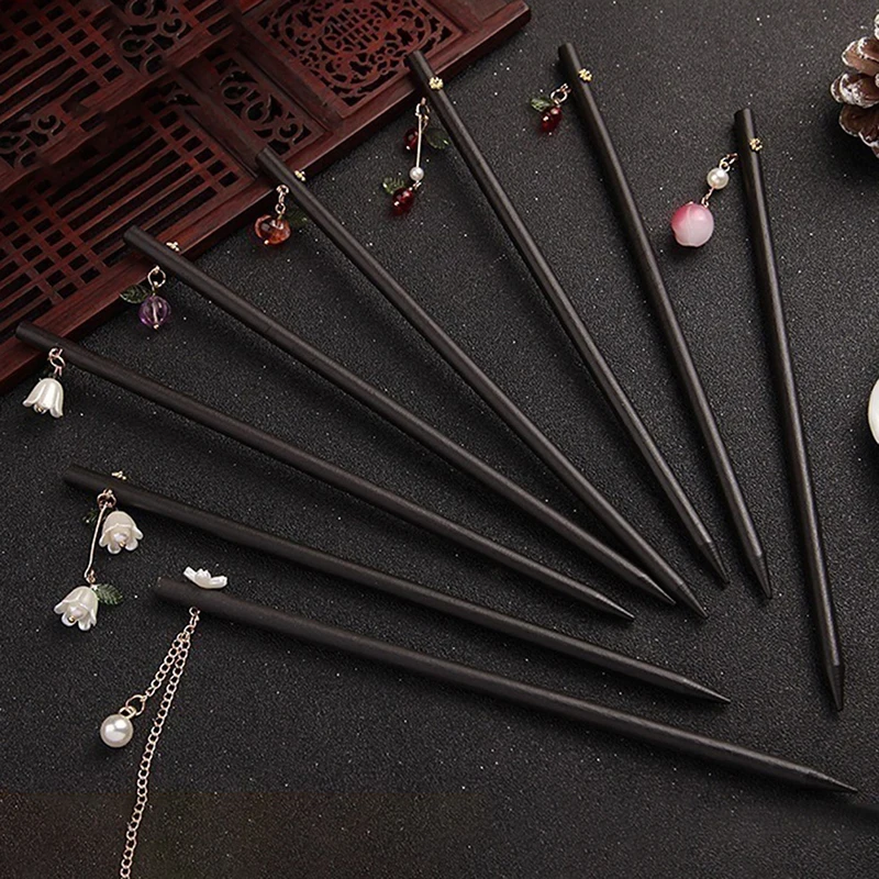 

Vintage Chinese Style Hairpin Hairsticks Women Elegant Simple Wooden Hairpin Cheongsam Hanfu Dished Headdress Hair Accesories