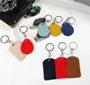 Leather Card Holder Keychain Key Ring Door Lock Access Tags ID Card Case Keychain Access Card Bag Key Tag Ring 1
