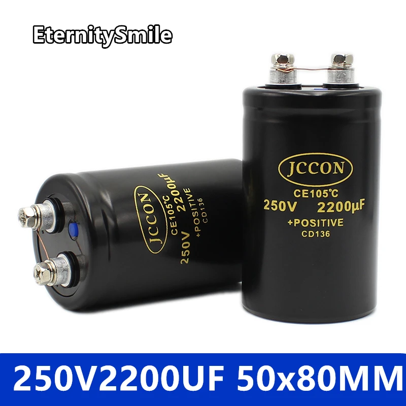 

250V2200UF 50x80MM MFD Aluminum Screw Audio Filtering Electrolytic Capacitor 105℃ CD136 Bolt Capacitors 2200UF
