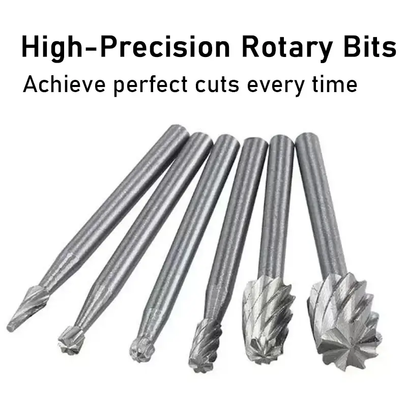 6pcs 10pcs/Set HSS Rotary Burr Mill Cutter Routing Router Bits Burr Rotary Tools Wordworking Tool Engraving Dremel Accessories - Image 3