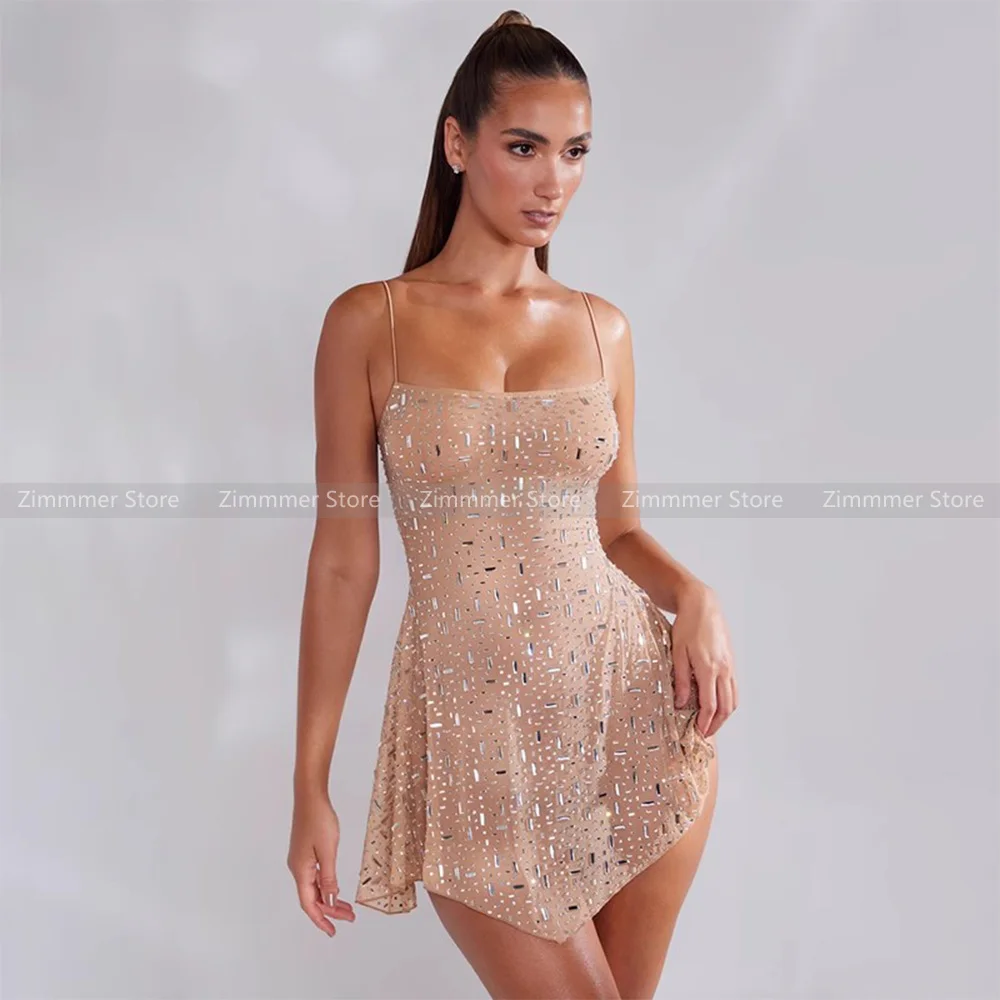 

Europe and the United States sexy spicy girl a word collar halter short dress female Slim waist strapless sequin dresses