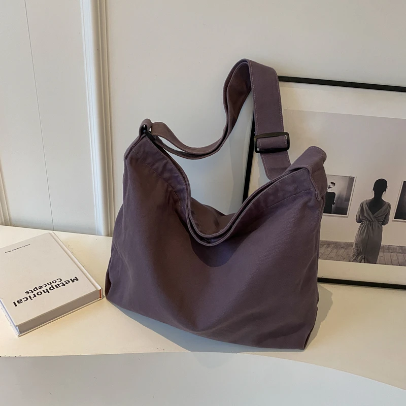 

Холщовые дамские сумки через плечо на молнии, повседневные однотонные сумки на плечо для женщин, Лидер продаж 2024, бесплатная доставка, женские сумки