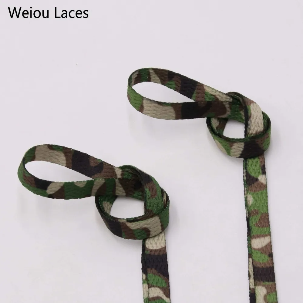 Weiou 7mm Digital Print Flat Camouflage Shoelaces Sublimated Heat Transfer Sneakers Sports Shoe Laces For Casual Athletic Boots