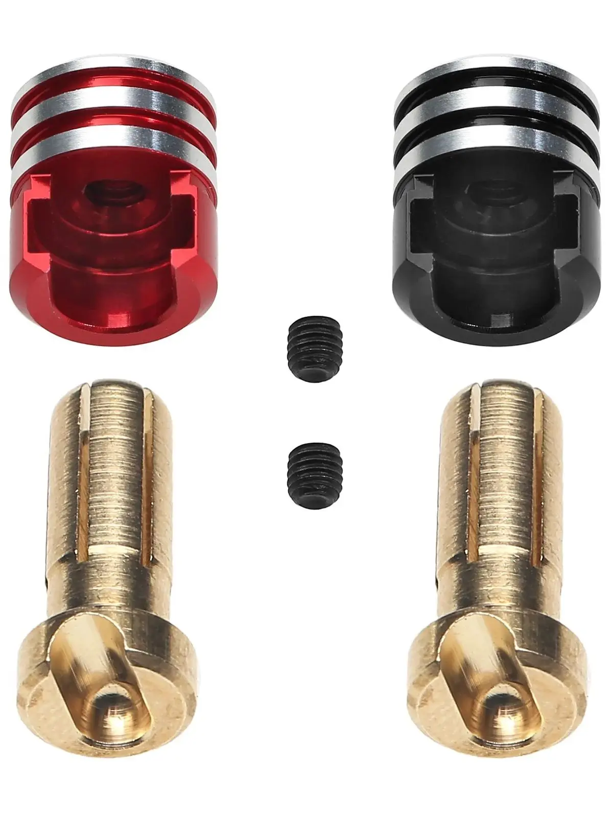 용접이 필요 없는 하드 쉘 금속 방열판 불릿 플러그, RC 자동차용 4mm, 5mm 세트, 로우 프로 불릿 플러그 