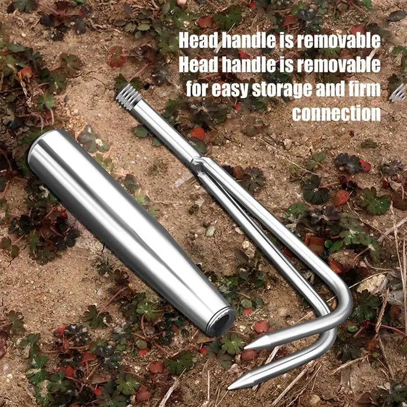 1Pc Stainless Steel Digging Tool Mini Steel Rake Portable Yard Handheld Thatch Remover Rake Garden Transplanting Tool Dropship - Image 6