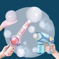 New Smoke Bubble Machine Gun Soap Bubble Blower Maker Gun Atmosphere Magic Automatic Outdoor Activity Flap Electric Water Bubble 2