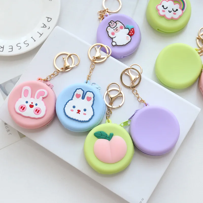 Cartoon Silicone Cute Coin Purses Children Money Key Bag Women Girls Mini USB Cable Headset Eearphone Bag Purse Case Kid Gift