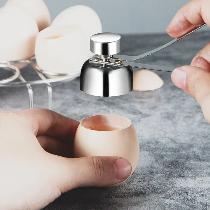 304 Metal Egg shell Opener Eggshell Cutter Creative Double Head Egg Topper Shell Opener Boiled Raw Kitchen Tools Accessories