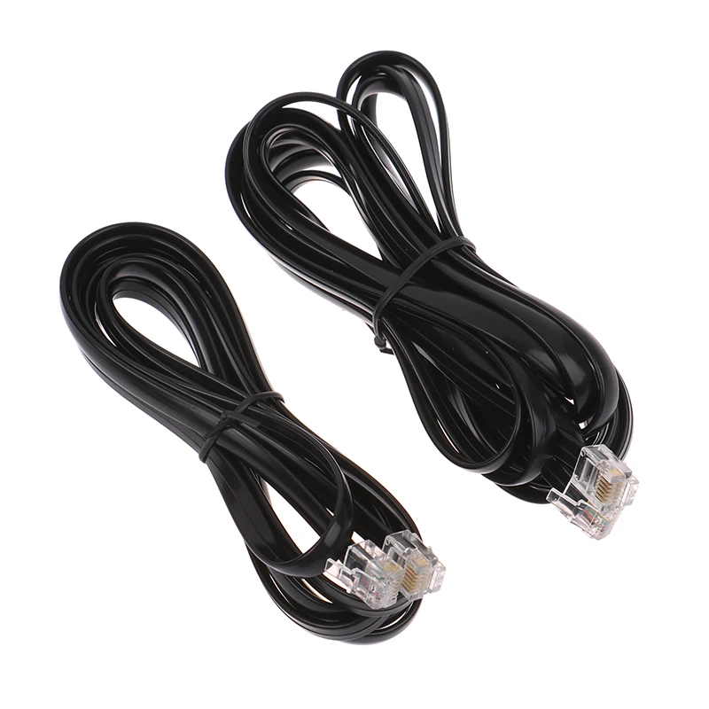 Telephone Cable RJ11 RJ12 6P6C Data Cable Male to Male Modular Data Cord Straight Wiring Pinout Telephone Handset Voice Extension Cable
