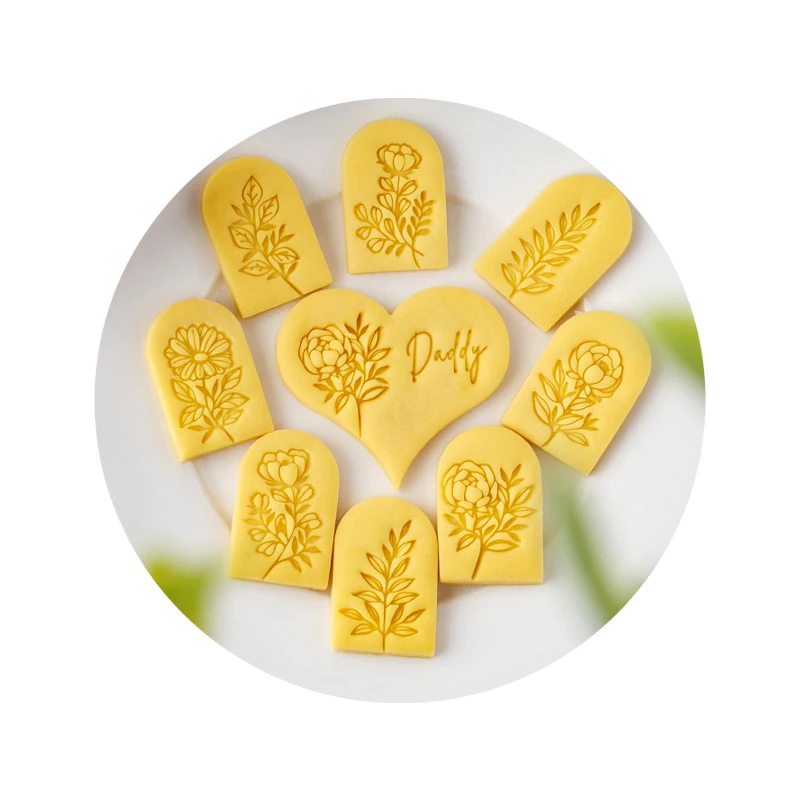 Polymer Clay Stamp Carnation Flower Pattern Emboss Seal Soap Ceramic Pottery Stamp Mothers Day Gift DIY Art Hobby Supplies Tool