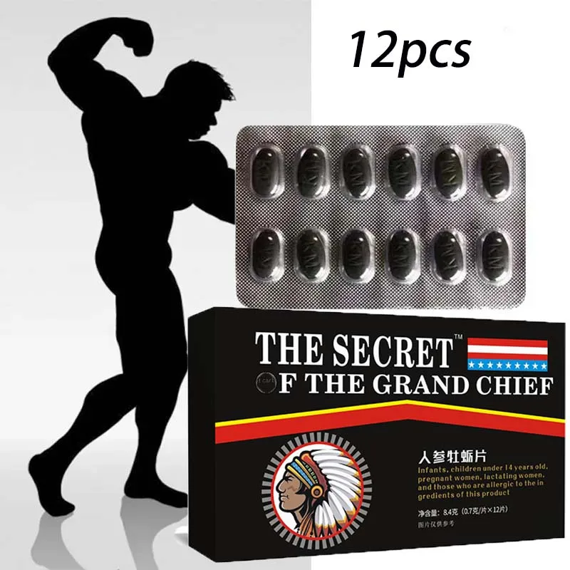 12 Tablets Strong Erection for Men Pills Increase Size & Endurance natural Tiger King Capsules Maca Root Ashwagandha Supplement