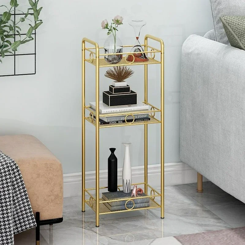

Nordic Golden Shelf Special for Bathroom 3-layer Metal Storage Rack Waterproof Kitchen Storage Rack Coffee Table