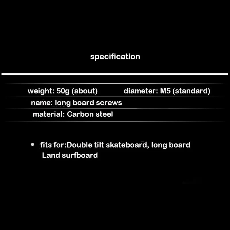 Skateboard Trucks Screws Hardwares M5x25/29/32/38/44/50mm Mounting Bolts Anti-rust Carbon Steel Durable Bridge Nails Nuts 8Pcs