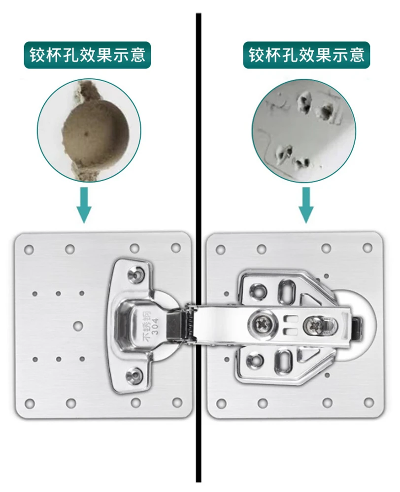 ชุดซ่อมบานพับตู้และเฟอร์นิเจอร์ - แผ่นยึดสแตนเลสสำหรับเสริมประตู ขายส่ง สำหรับซ่อมแซมประตูที่หย่อนหรือหลวม 1