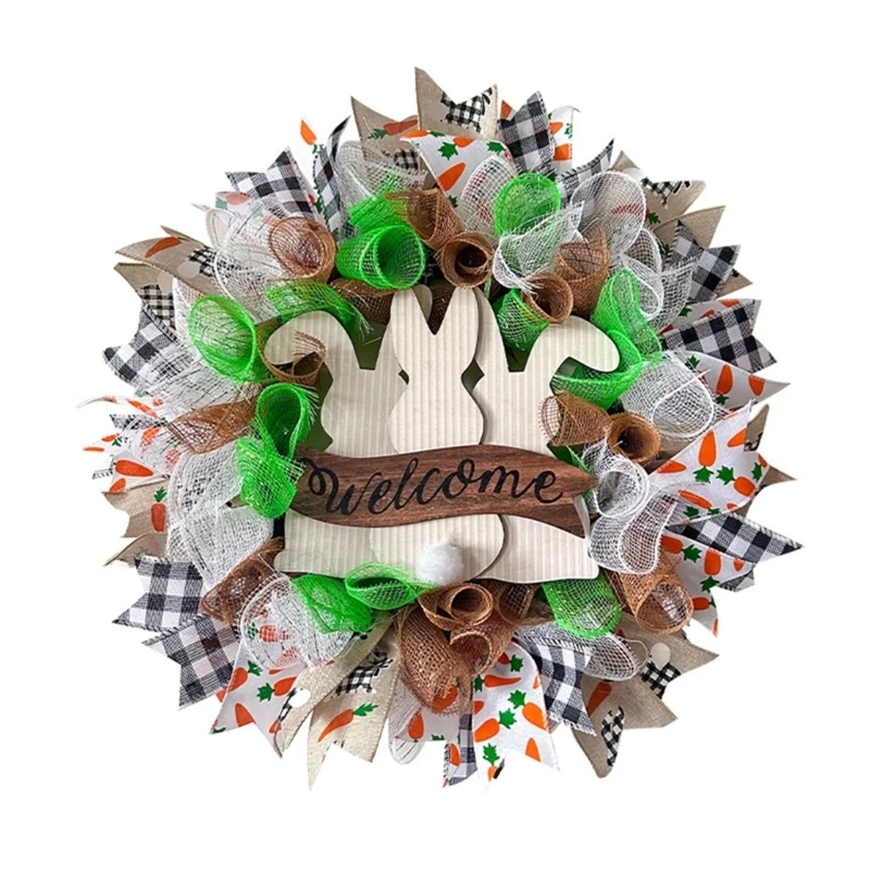 

Easter Rabbit Wreath Garlands with Silk Ribbon Flowers Create a Festive for the Holiday Season