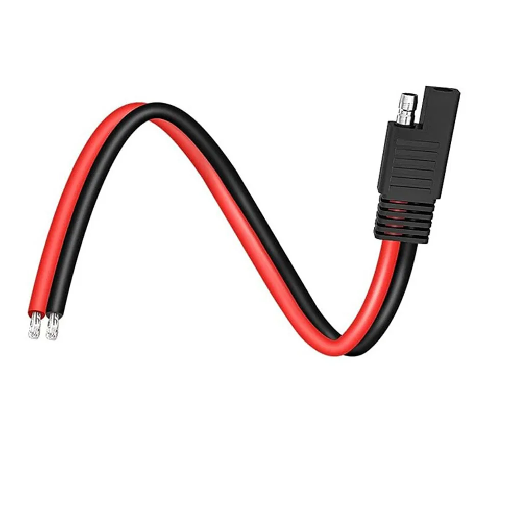 2Pcs SAE Single-ended Cable Power Extension Connector Plug Cable Solar Panel Battery Adapter Quick Connect