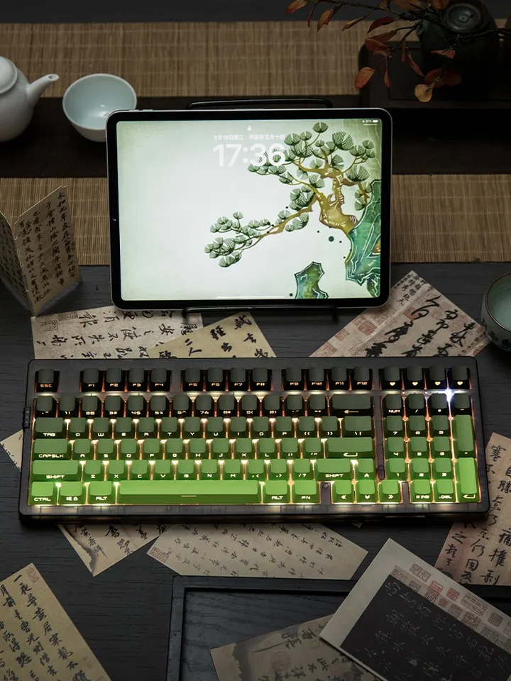 Zh980-ワイヤレスメカニカルゲームキーボード,USB, 2.4g,Bluetooth,97