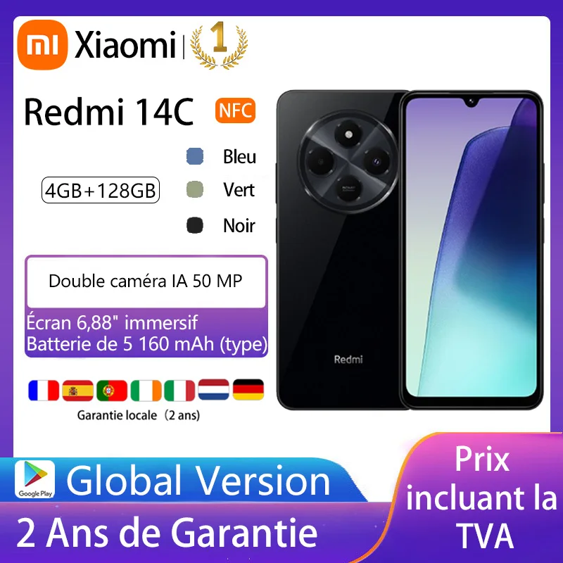 Xiaomi Redmi 14C 4GB/128GB NFC新品 Xiaomi Redmi 14C 4G Starry Blue 128GB + 4GB Dual-SIM