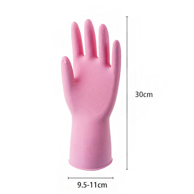 1/2/3Prs Female Waterproof Rubber Latex Dishwashing Gloves Kitchen Durable Cleaning Housework Chores Tools