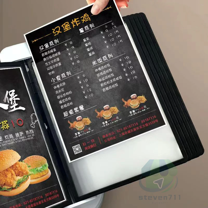A4 10 Page 20 View Menu Display Rack 360° Rotatable Signage Rack Photo Holder Ideal for Restaurants Bars Homes Shops and Office