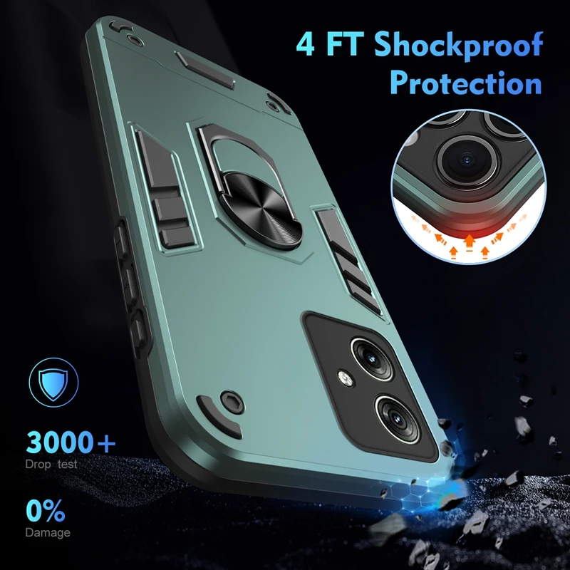 Shockproof Armor Case with Ring Cover - Durable Protection