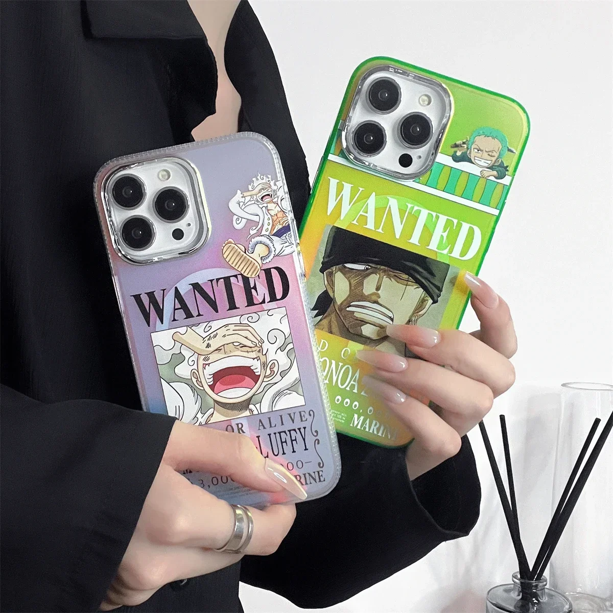 Magnetic Silver Laser Ones Pieces Luffys Roronoas Zoros Custodie Per Telefoni Per Iphone 15 14 13 12 11 Pro Max Plus Se Cover Anti-Caduta