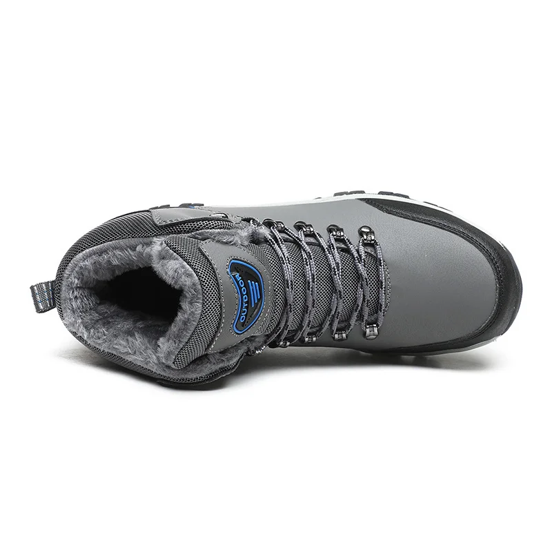 Men's Winter Hiking Shoes Warm Waterproof Ankle Snow Boots 2022 New Outdoor Male Safety Work Boots PU Leather Sneakers for Men
