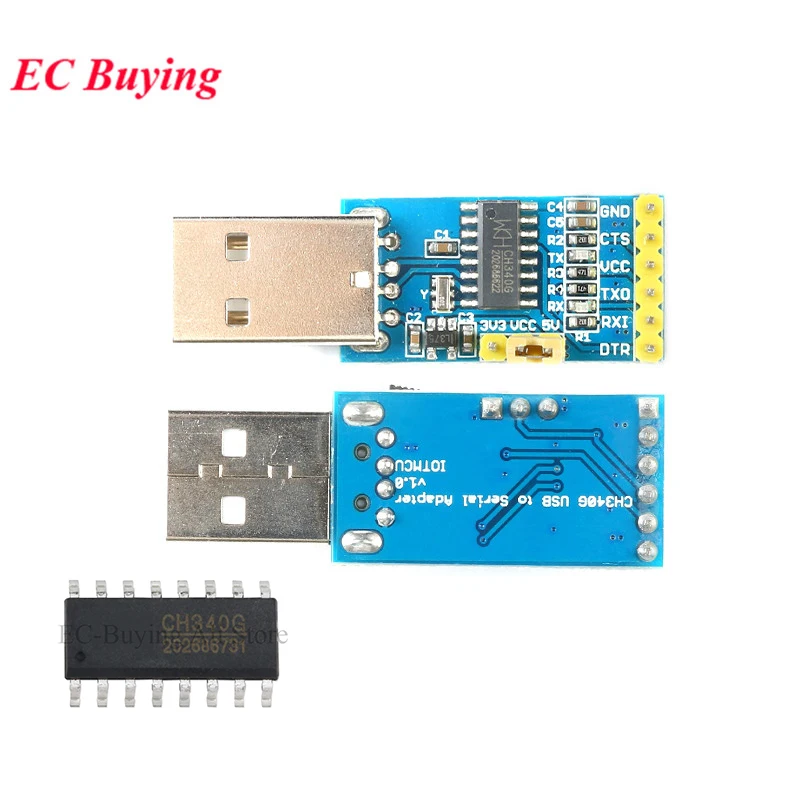 CH340G CH340 USB to TTL Serial Adapter Downloader 3.3V 5V Converter Pro Mini STC ISP For Arduino SOP-16 CH340G