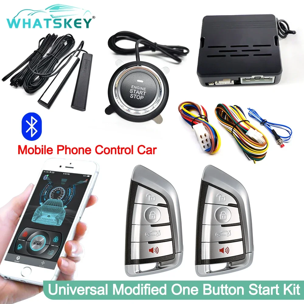 

Universal Car Alarm Auto Start Stop System Remote Start Entry Keyless Start System APP control Autostart Kit Car Accessorie