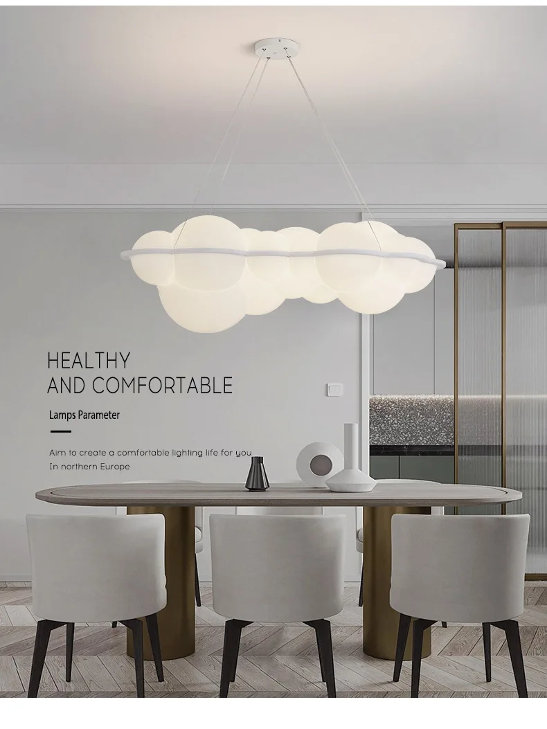 Wolken-Pendelleuchte, minimalistische kleine Nuvola-Lampe, Persönlichkeit, italienische Designerlampe für Wohnzimmer, Schlafzimmer über Inselbeleuchtung – Detail 5