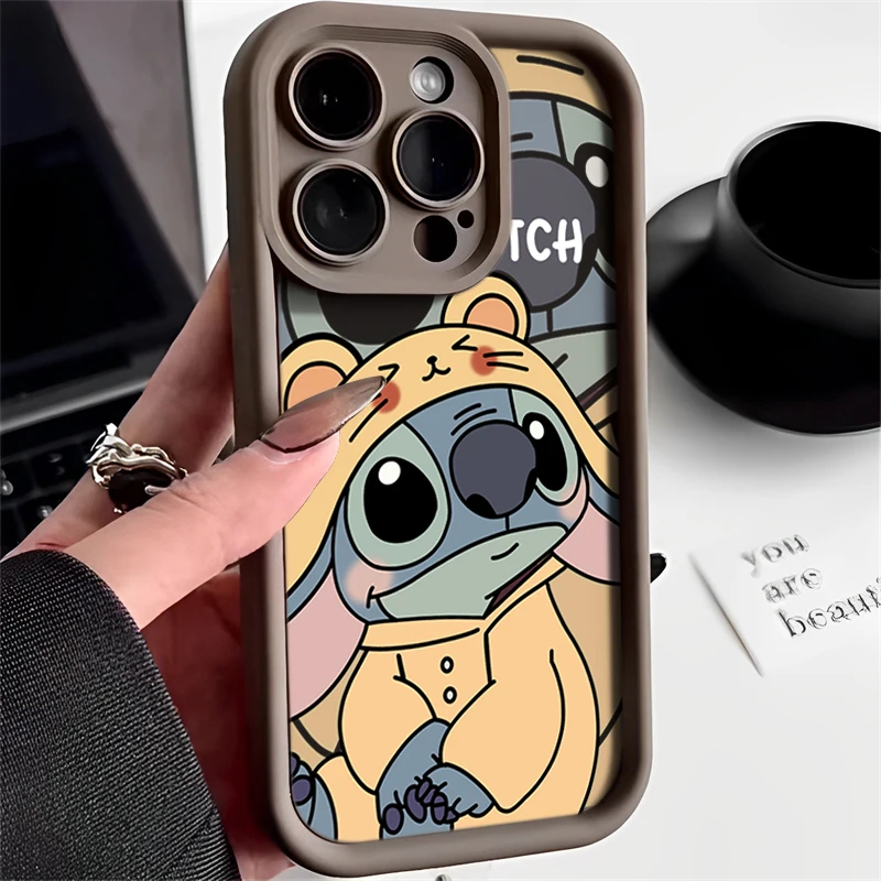thumbnail image 1 of Disney Mickey Mouse Stitch Soft Case for iPhone 15 14 13 12 11 Pro Max XS X XR 8 7 6S 6 Plus SE 2020 Frosting Shockproof Cover, 1 of 5