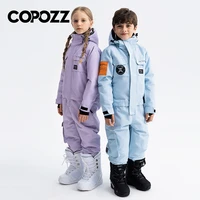 COPOZZ New Winter Ski Suit For Kids Boys Children Waterproof Warm Ski Overalls Girls Windproof Snowboard One Piece Ski Jumpsuit 1