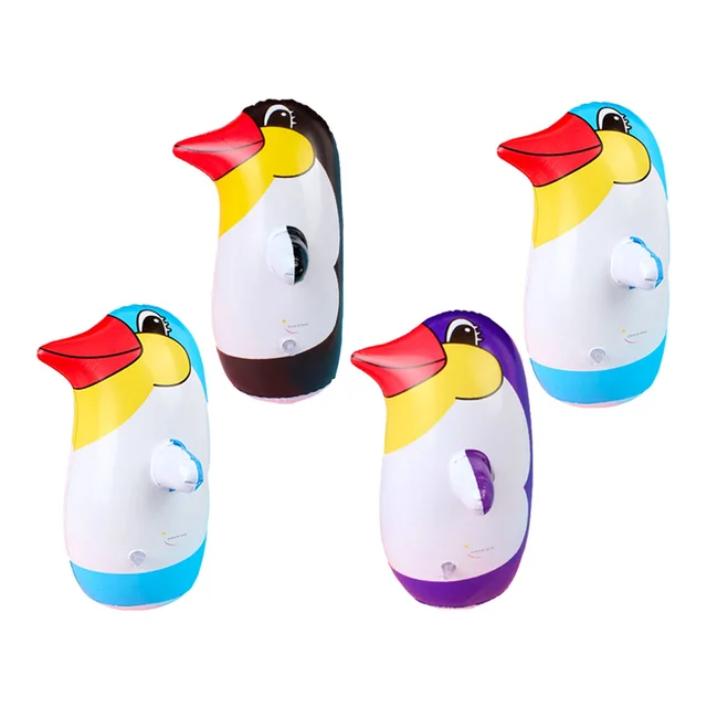 Tumblerpenguin Poly Roly Inflatable Balloon Animal Time Toys Figurine Decor Adorable Baby Creative Foil Chiming Crystal Statue 2