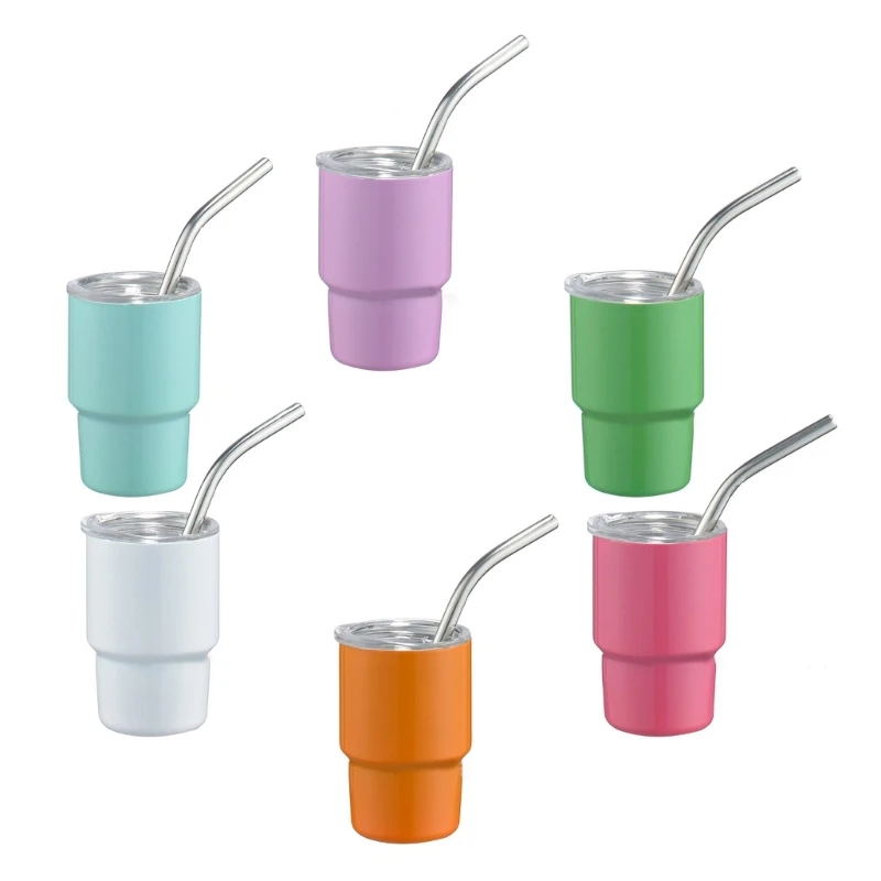 

6/10pcs Tumbler Stainless Steel Travel Mug Portable Car Cup With Lid And Straw