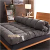Japanese Futon Mattress Floor Roll Up Folding Soft Toppers Comfortable Tatami Mat Sleeping Pad For Twin Full Queen King Size Bed 1