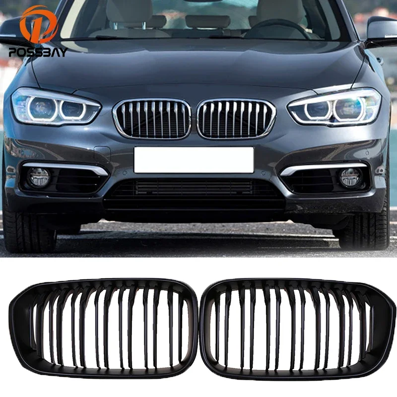 

Car Front Bumper Grilles For BMW 1-Series F20 5-door/F21 3-door 118i/120d/144d/120i 2015 2016-2017 Facelift Double Lines Grills