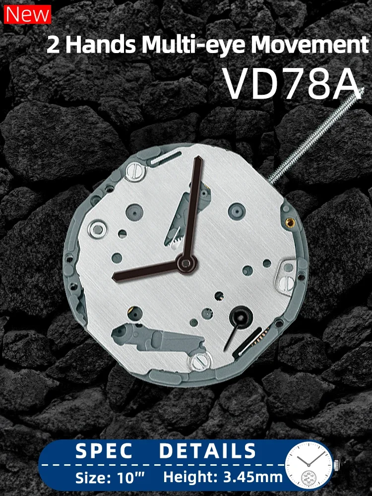 

Новинка, оригинальные японские кварцевые часы TMI VD78A hatдори с двумя ручками, механизм VD78, маленькие секундные часы в масштабе 6:00, мультиглаза 6G28, дата в масштабе 6:00