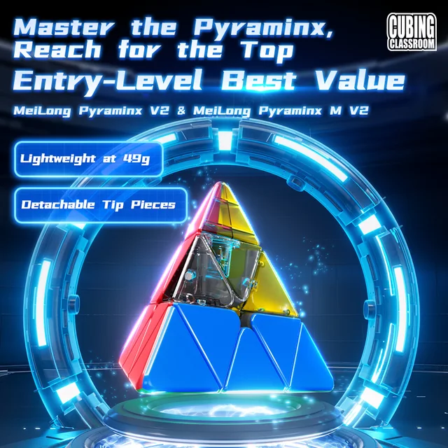 [Picube] MoYu Meilong Pyraminx V2 3x3x3 Pyramid Magic Cube MoFangJiaoShi 3x3 Cubo stickers Magico Puzzle Cube Gift Macaron 6