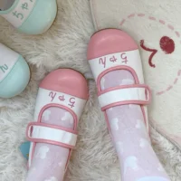 Lolita Cute Indoor Shoes Soft Girl Students Original Japanese Round Head Flat Shoes Spring Summer Women's Mary Janes Shoes 2025 2