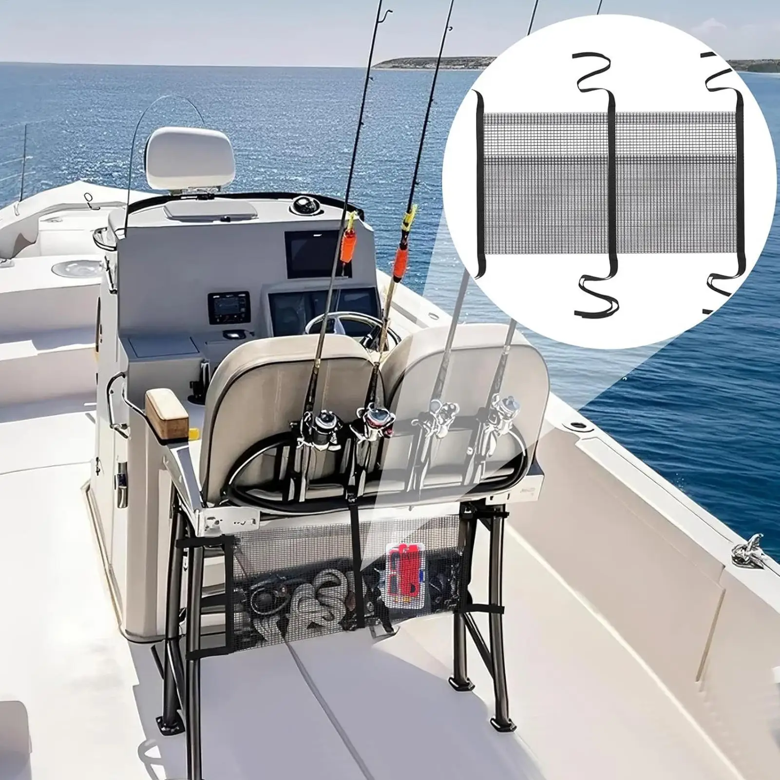 Boat Storage Organizer Portable Trampoline Storage Pouch Portable Large Capacity Yacht Organizer For Water Sports Fishing