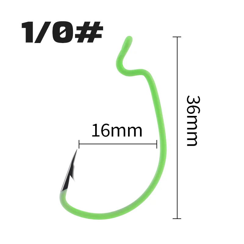 Nachtangelhaken, leuchtend, aus Kohlenstoffstahl, Crank-Worm-Haken, leuchtende Einzelhaken, 8 Stück, SALE – Detail 13