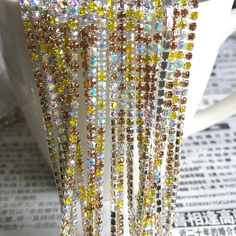 Elegant SS6 2mm Crystal Rhinestone Cup Chain for Jewelry and Fashion DIY Projects