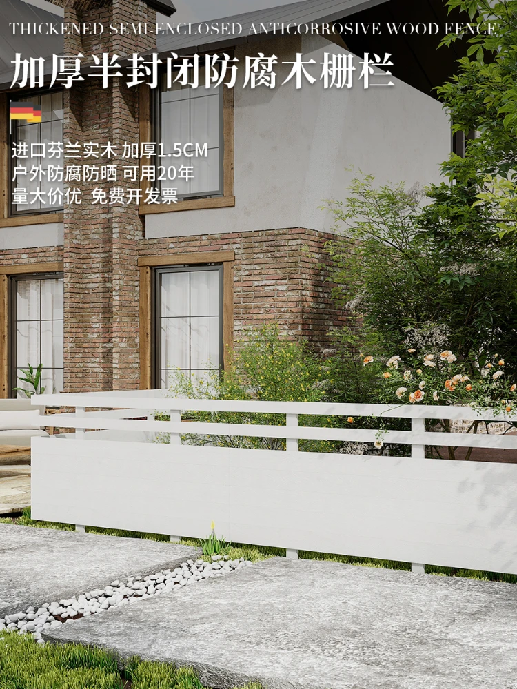 

Garden Antiseptic Wood Fence Fence Outdoor Small Fence Vegetable Garden Fence Flower Bed Partition Garden Lawn Garden Decoration