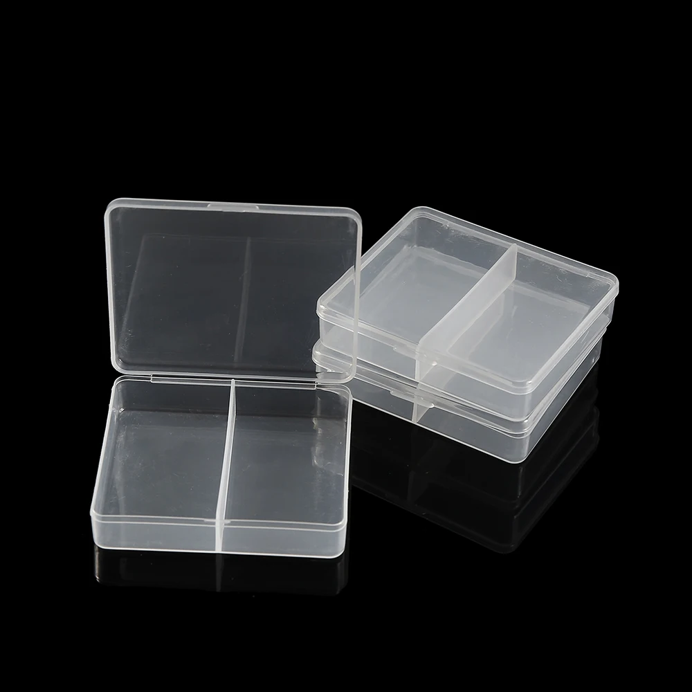 Transparent Plastic Storage Jewelry Box Compartment Adjustable Container For Beads Earring Box For Jewelry Rectangle Case
