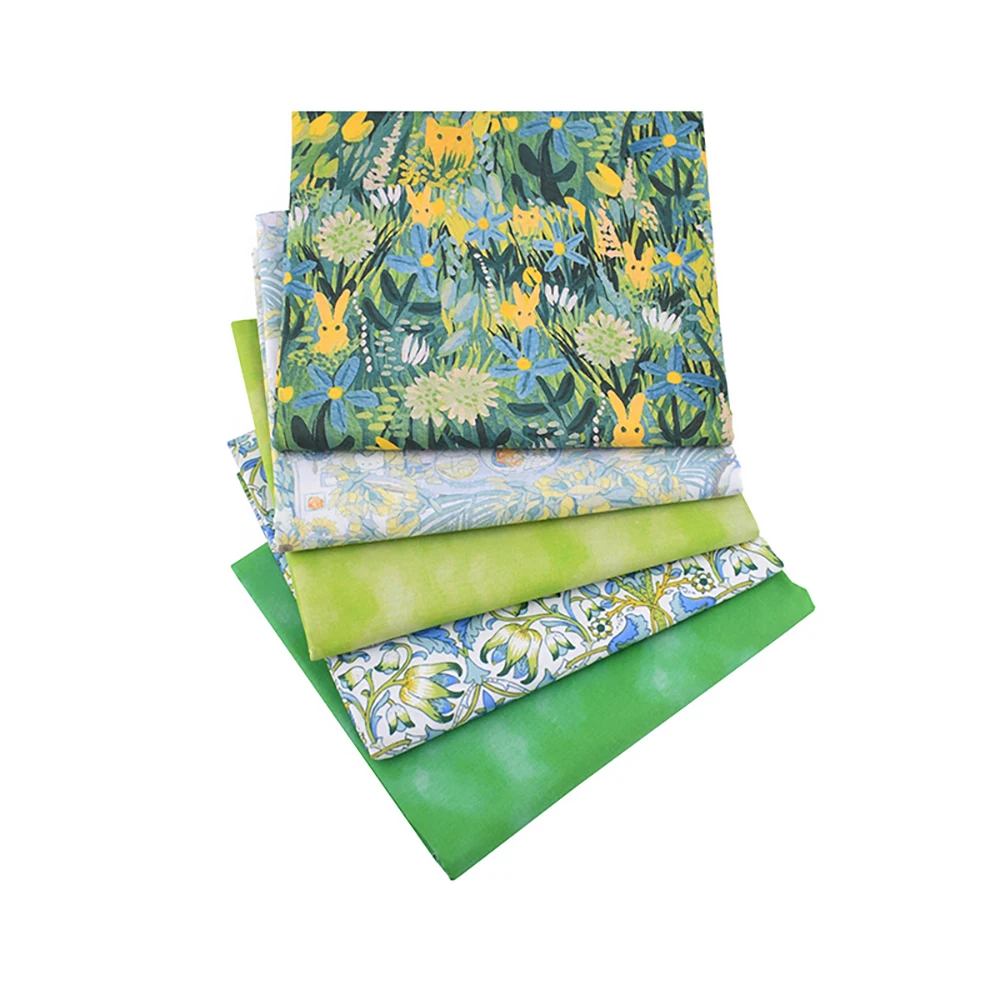 Chainho,Printed Plain Weave Cotton Fabric,Patchwork Cloth,Handmade DIY Quilting Sewing Material,5 Designs Series,20x25cm,15CD95