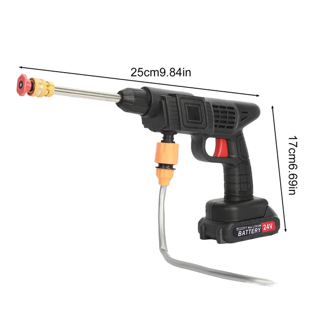 "Cordless 24V Power Washer Kit with Multifunction Nozzle" 5