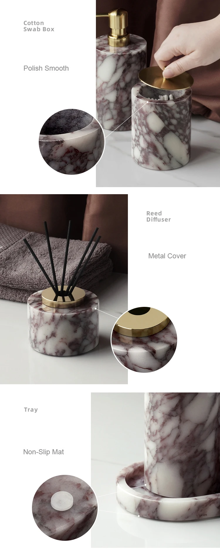 Calacatta Viola Violet Marble Bathroom Set Image 6
